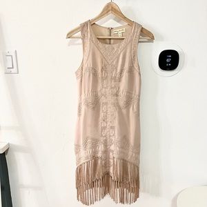 Urban Outfitters Embroidered, Fringe, Boho Dress